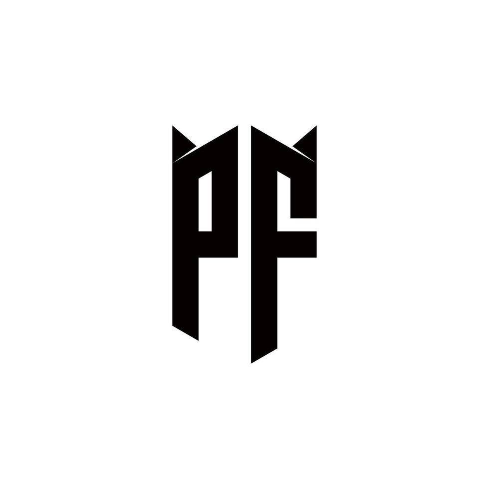 PF Logo monogram with shield shape designs template vector