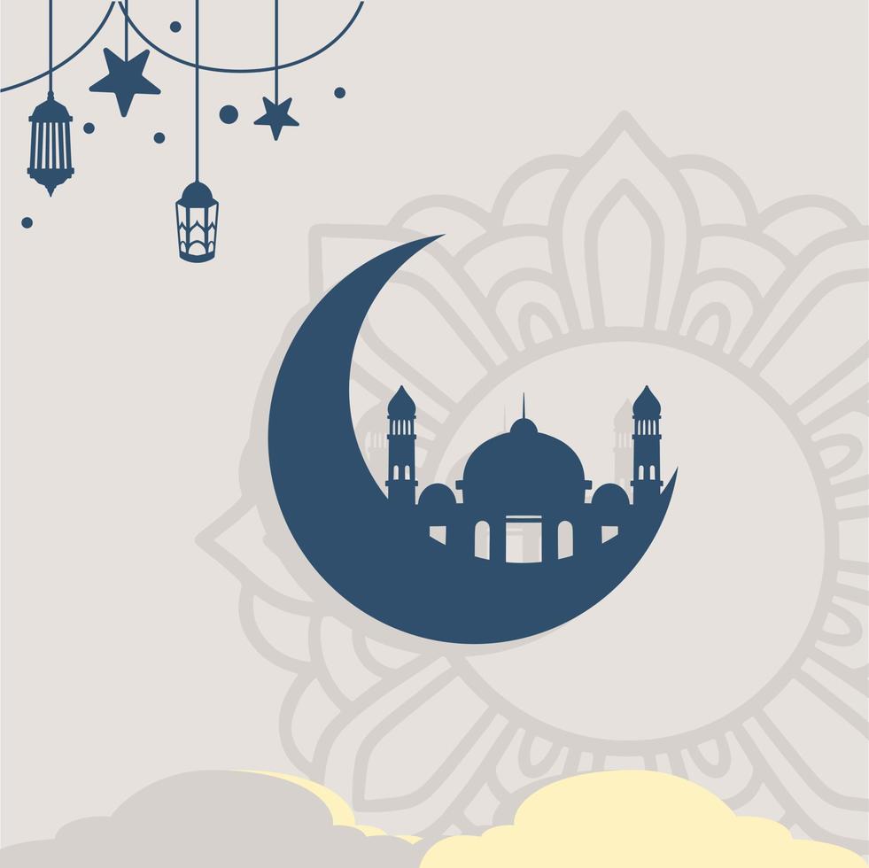 Islamic Crescent for Ramadan Kareem Eid Mubarak vector