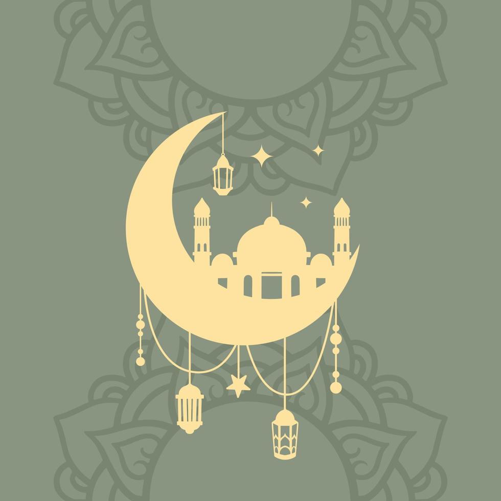 Islamic Crescent for Ramadan Kareem Eid Mubarak vector