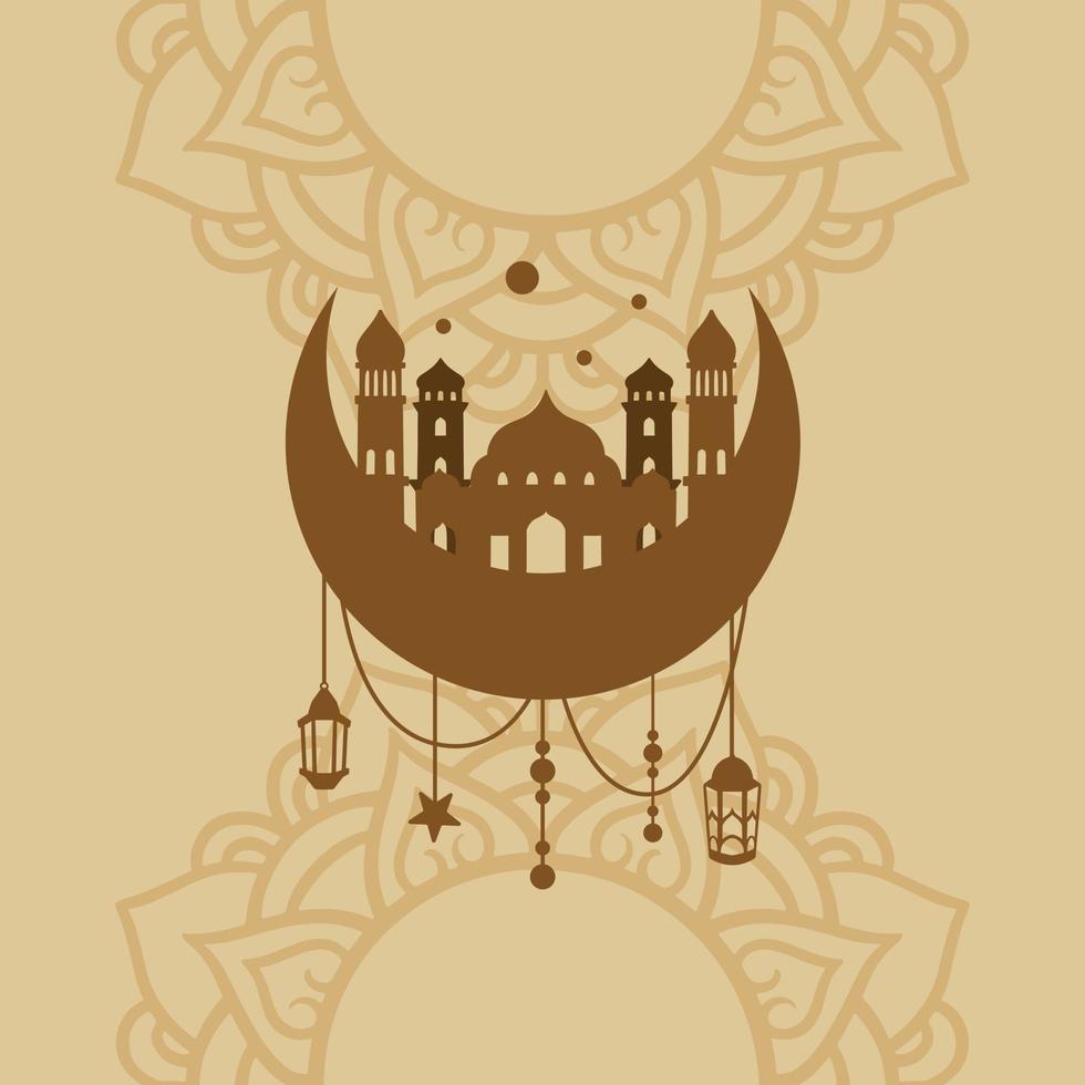 Islamic Crescent for Ramadan Kareem Eid Mubarak vector