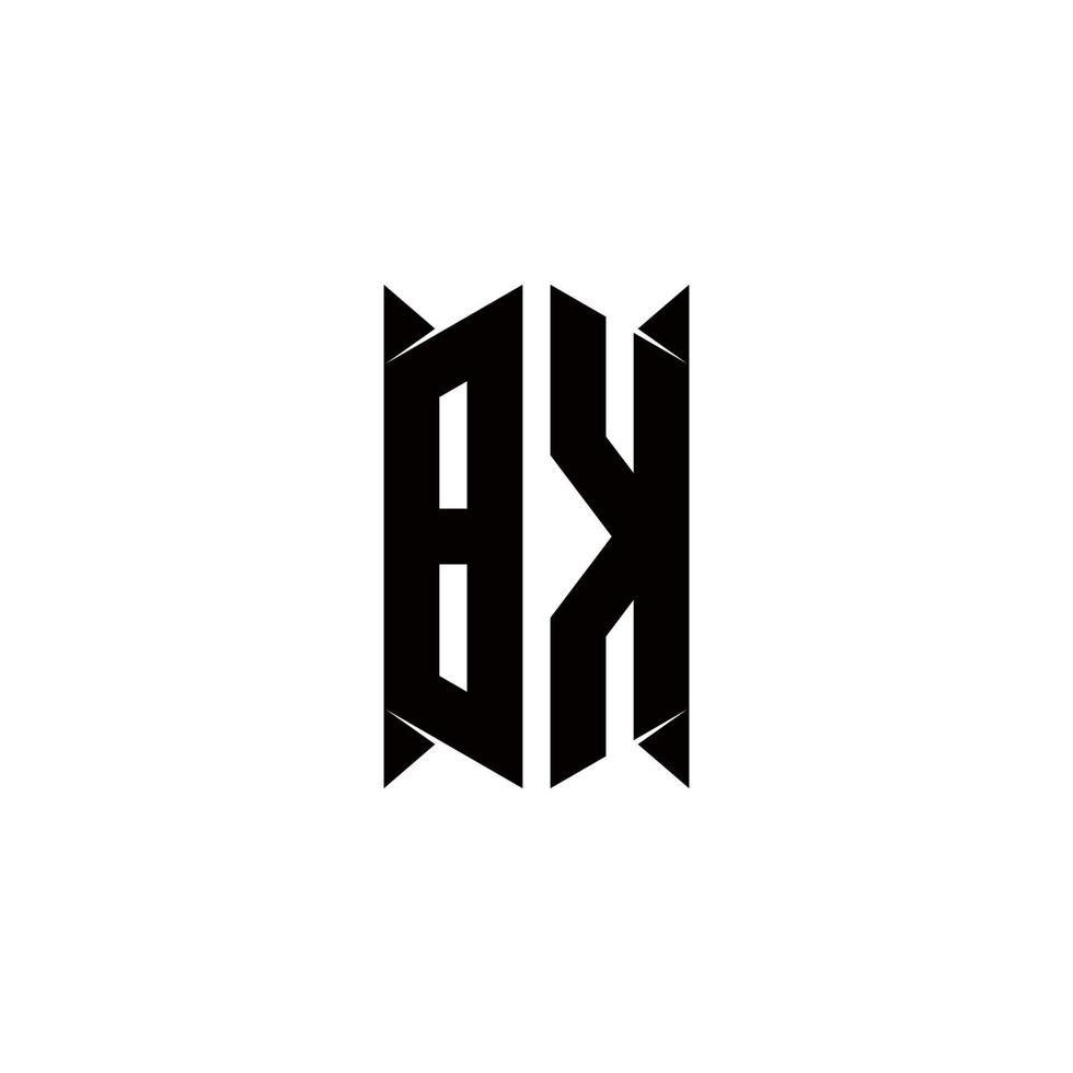 BK Logo monogram with shield shape designs template vector
