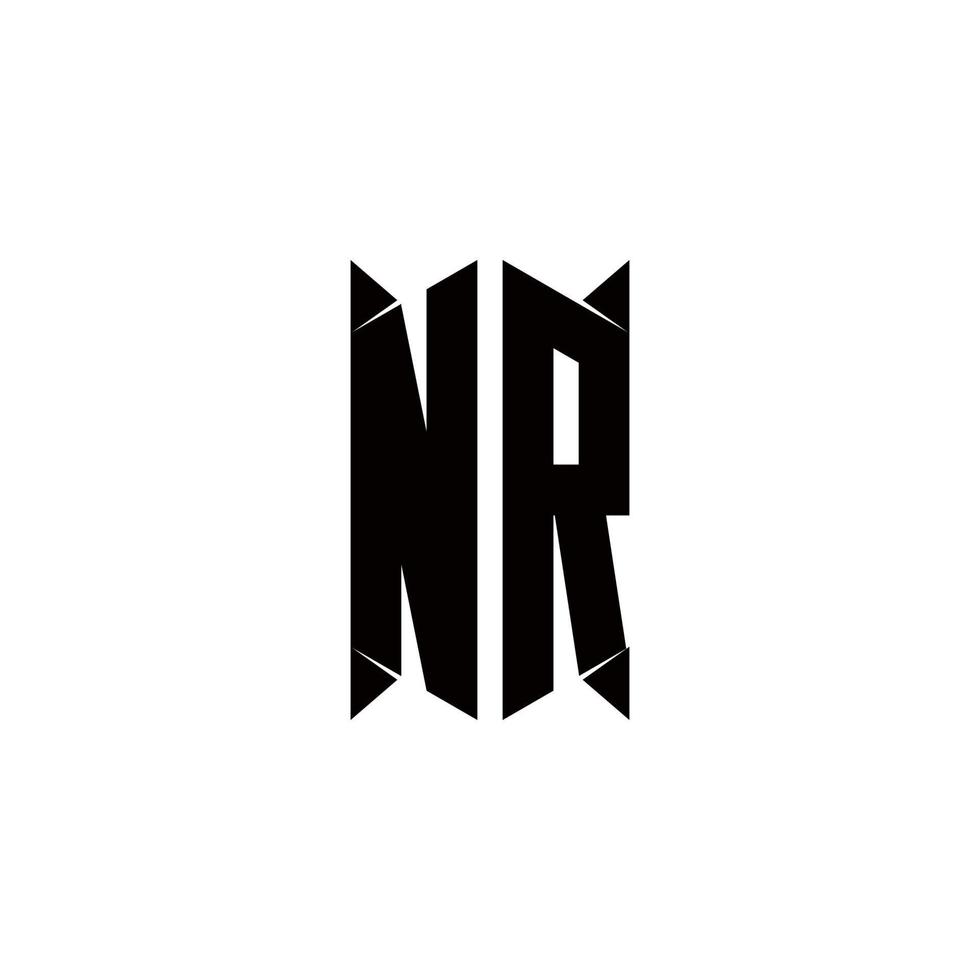 nr logo monograma con proteger forma diseños modelo vector