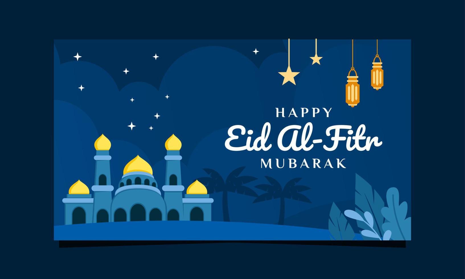 Happy eid al-fitr banner background template design vector
