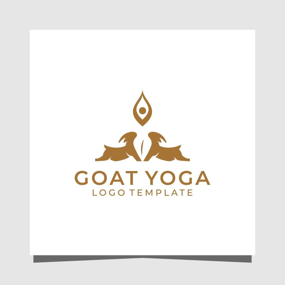Yoga goat minimalist premium logo design template vector