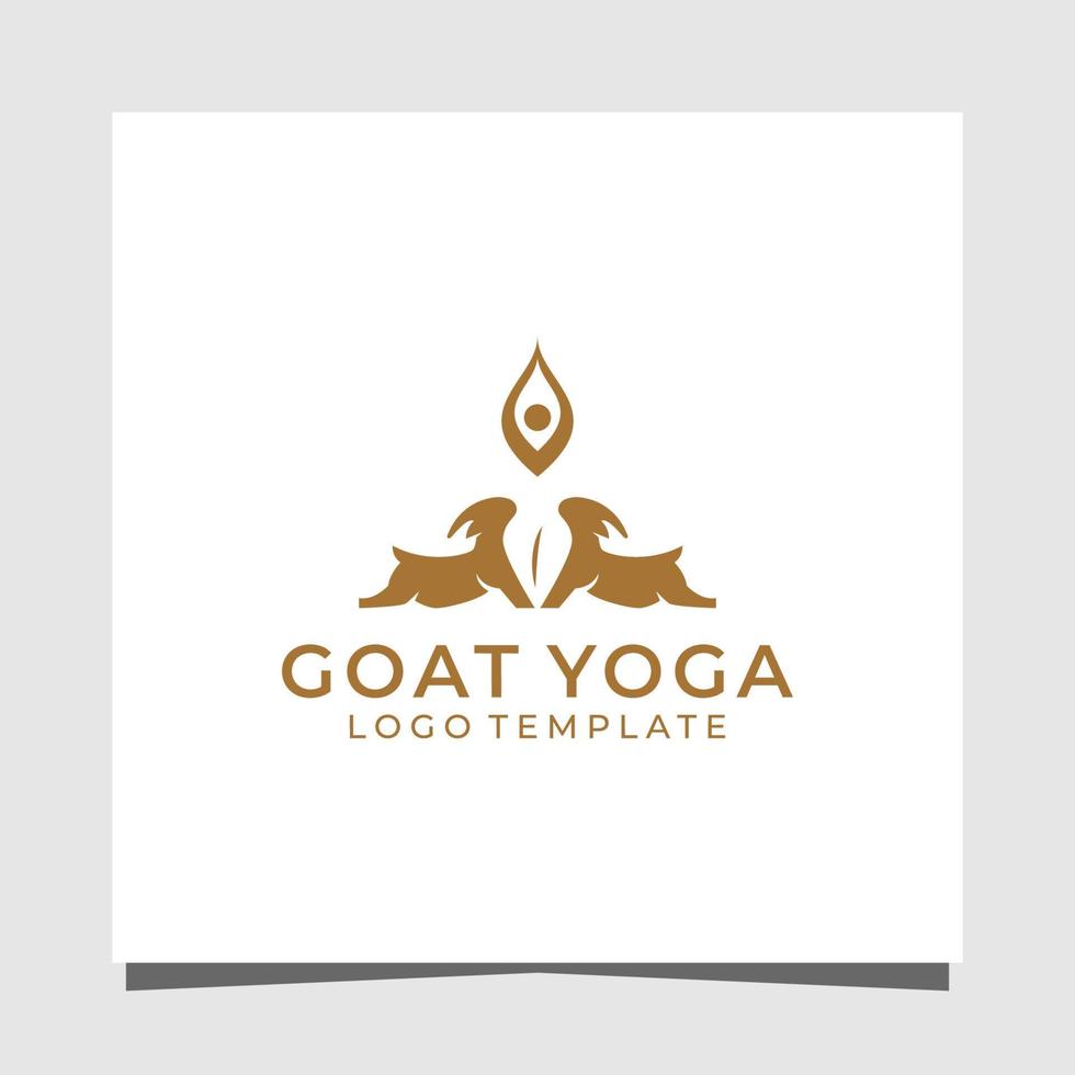 Yoga goat minimalist premium logo design template vector