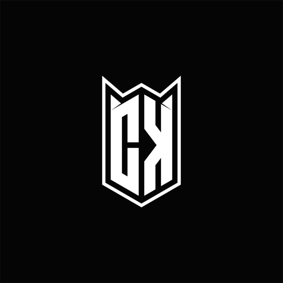 CK Logo monogram with shield shape designs template vector