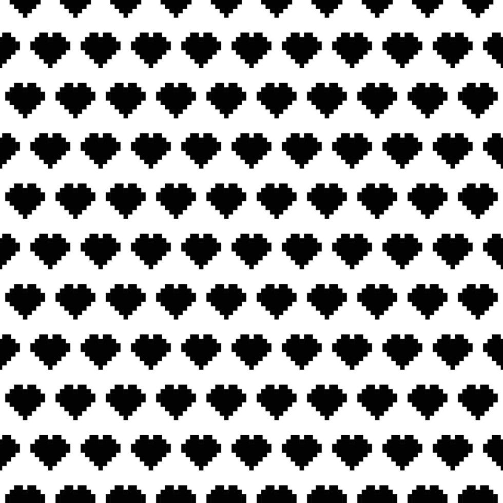 Seamless Pixel Heart Pattern Swatch vector