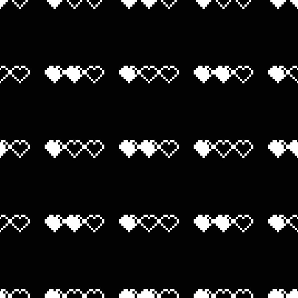 Seamless Pixel Heart Pattern Swatch vector