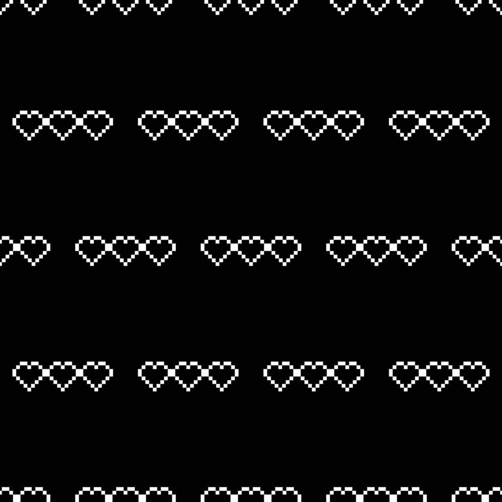 Seamless Pixel Heart Pattern Swatch vector