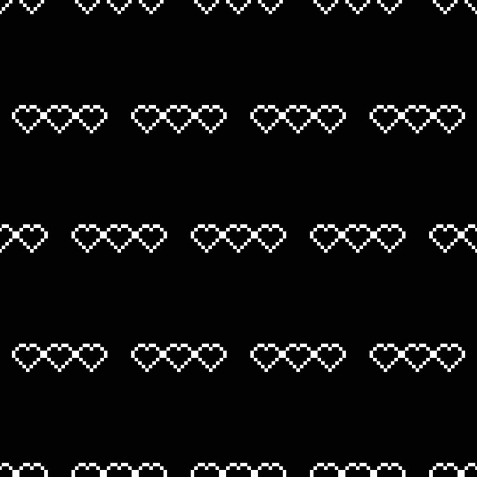 Seamless Pixel Heart Pattern Swatch vector