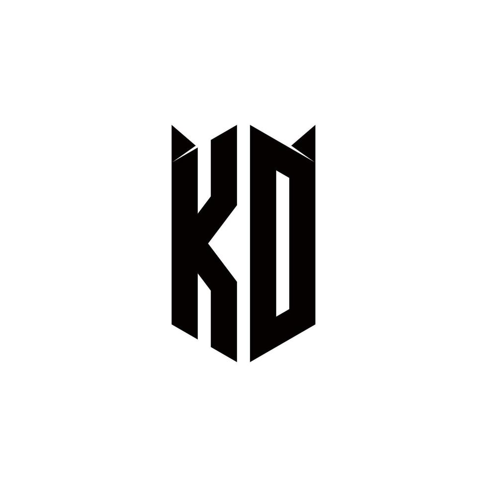 KD Logo monogram with shield shape designs template vector