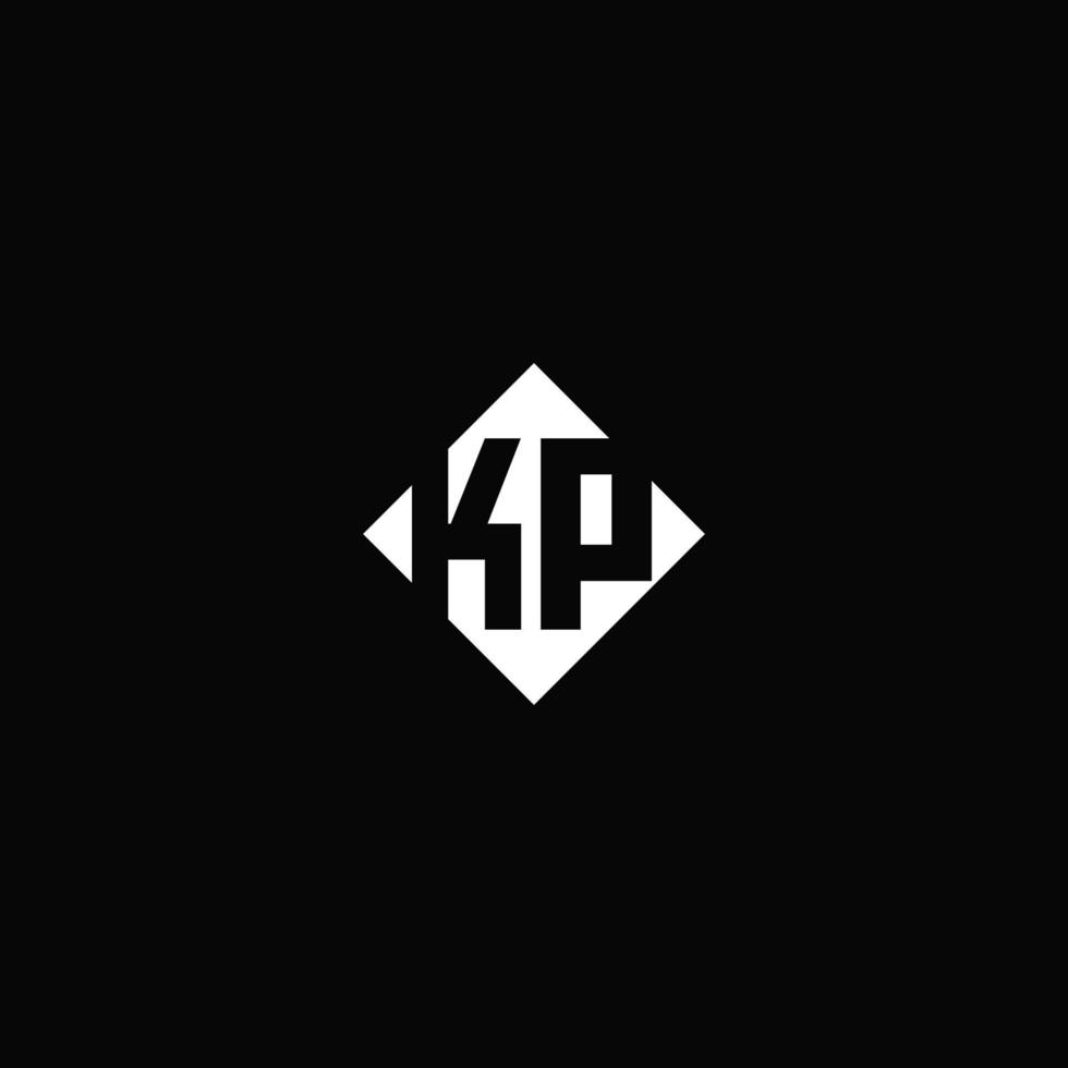 Monogram logo design with diamond square shape vector