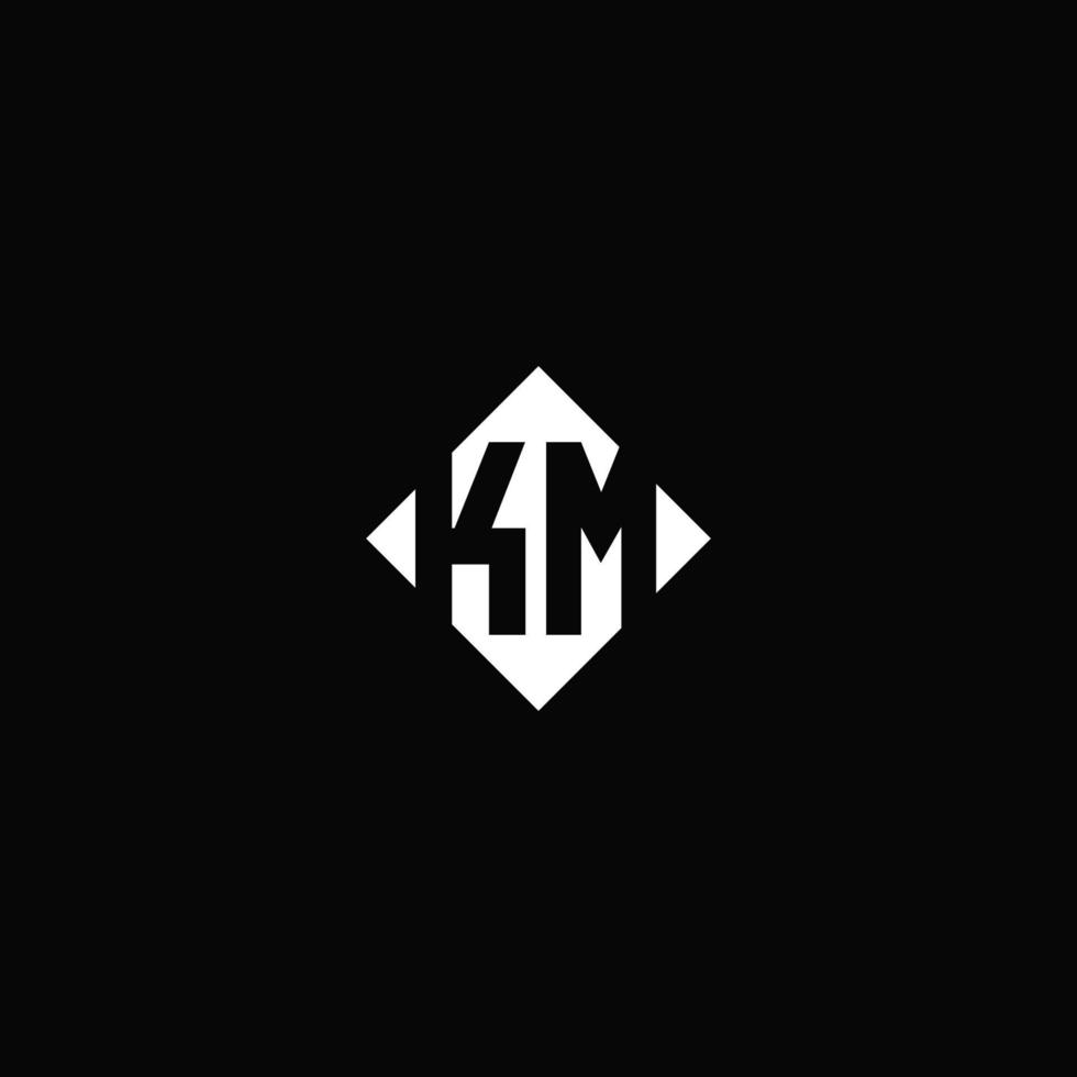 Monogram logo design with diamond square shape vector
