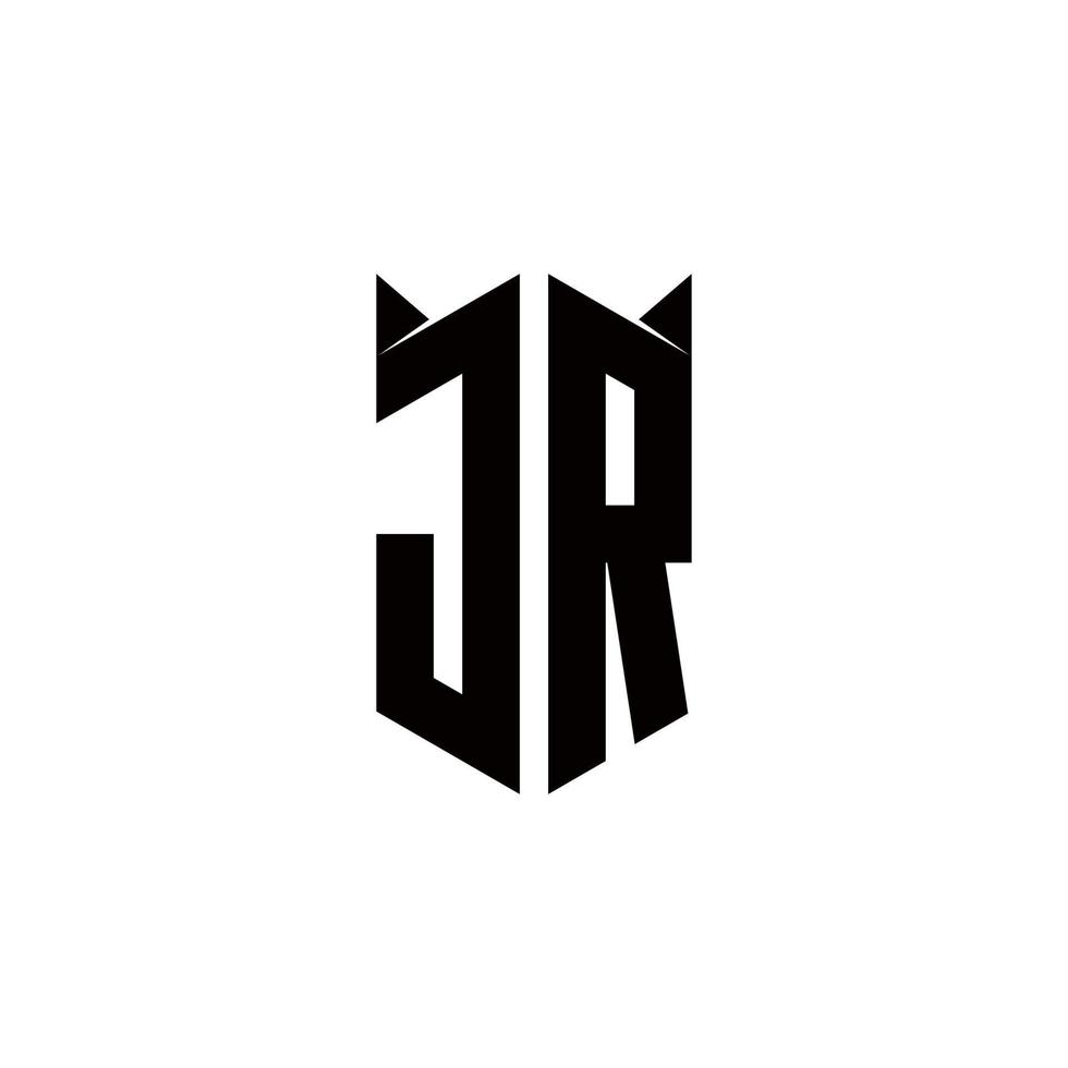 jr logo monograma con proteger forma diseños modelo vector