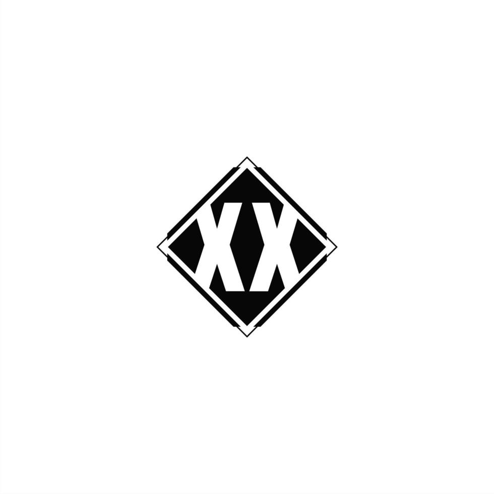Monogram logo design with diamond square shape vector