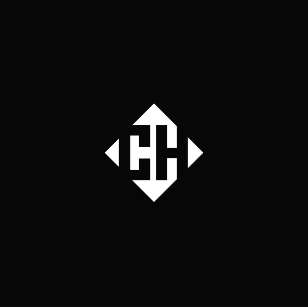 Monogram logo design with diamond square shape vector