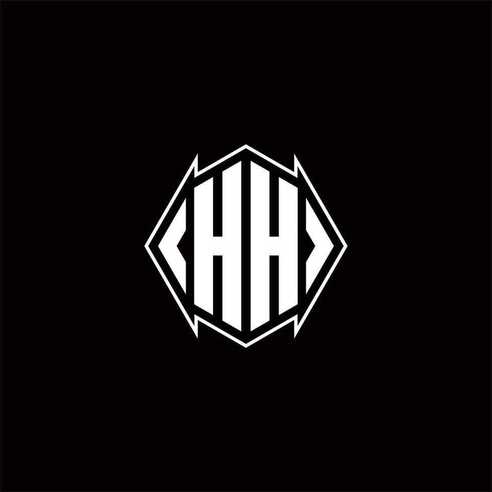HH Logo monogram with shield shape designs template vector