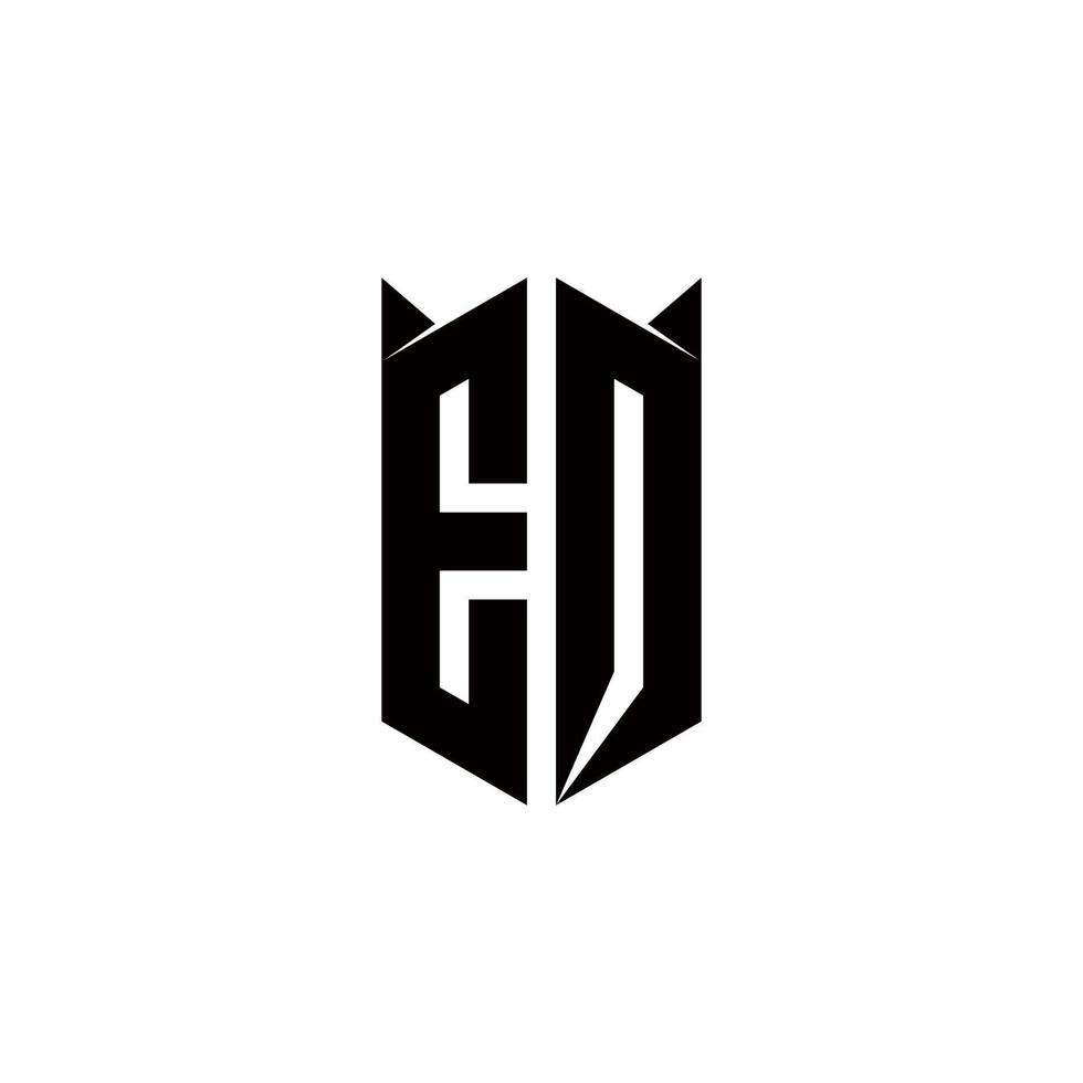 EQ Logo monogram with shield shape designs template vector