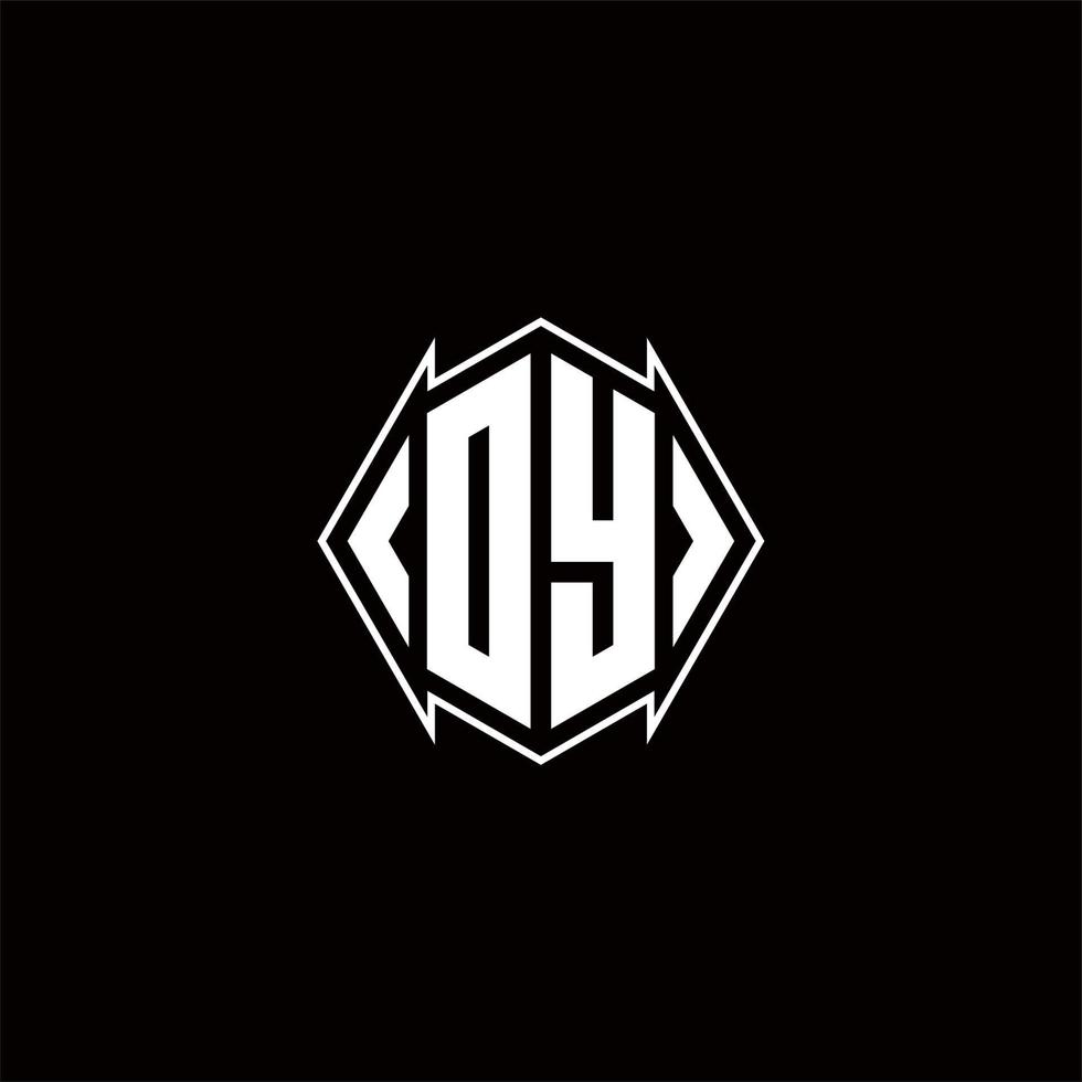 DY Logo monogram with shield shape designs template vector