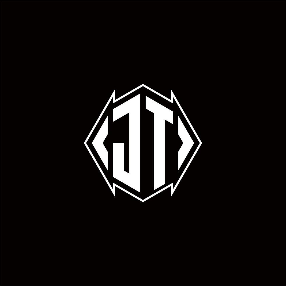 JT Logo monogram with shield shape designs template vector