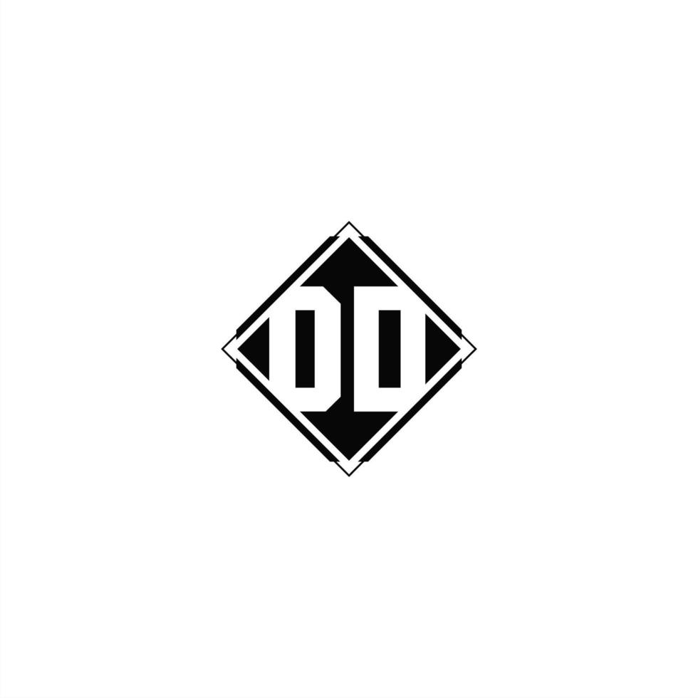 Monogram logo design with diamond square shape vector