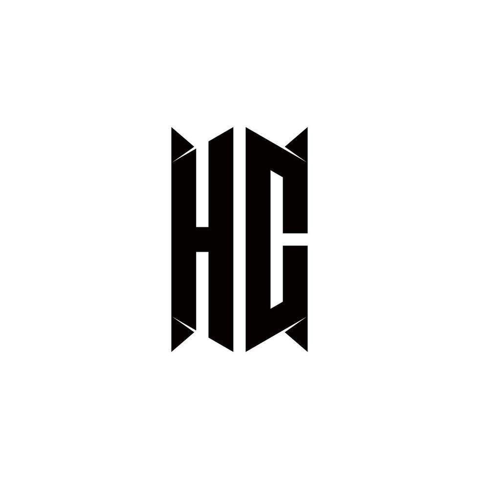 HC Logo monogram with shield shape designs template vector