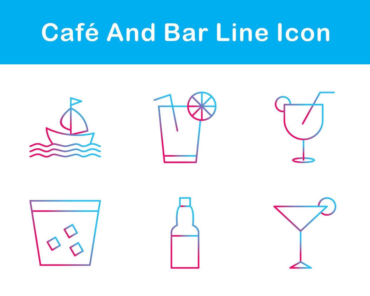 Cafe And Bar Vector Icon Set