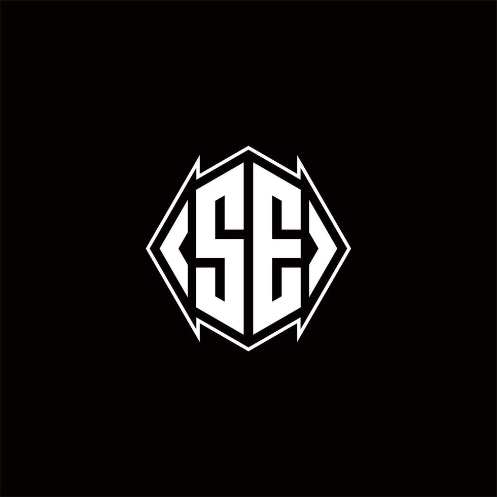 SE Logo monogram with shield shape designs template vector