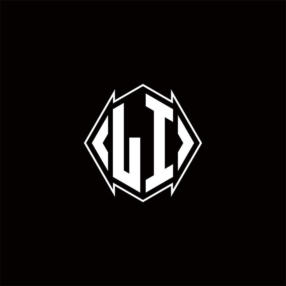LI Logo monogram with shield shape designs template vector