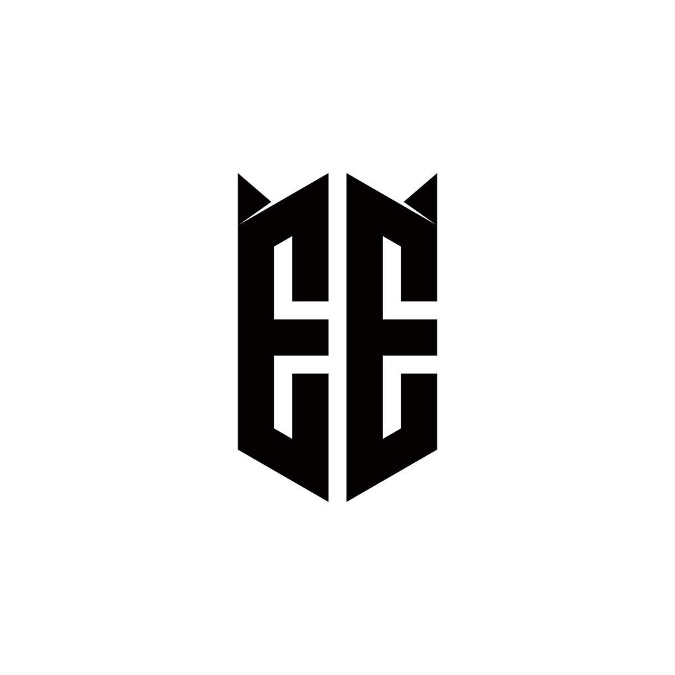 EE Logo monogram with shield shape designs template vector