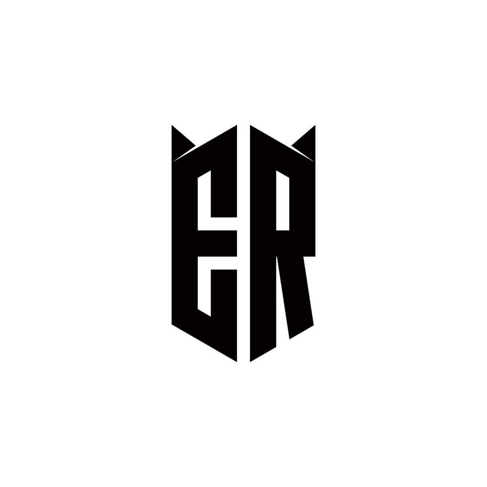 er logo monograma con proteger forma diseños modelo vector