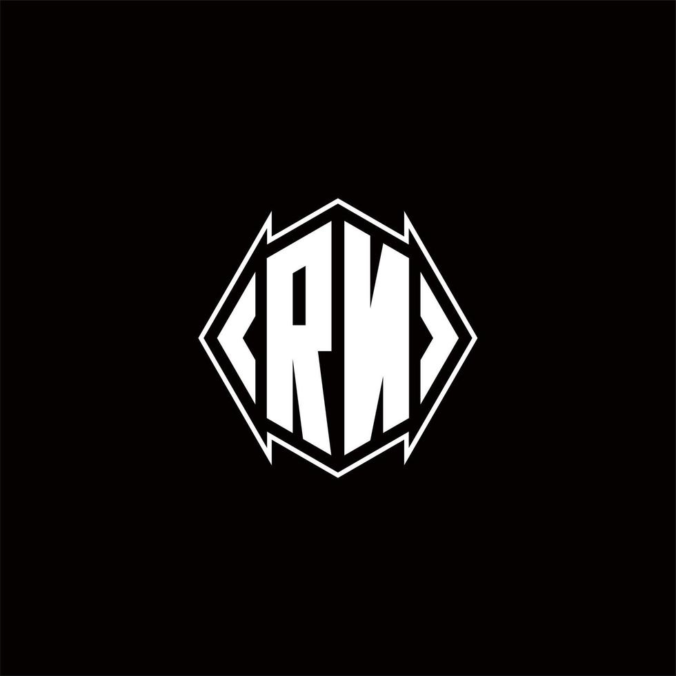 RN Logo monogram with shield shape designs template vector