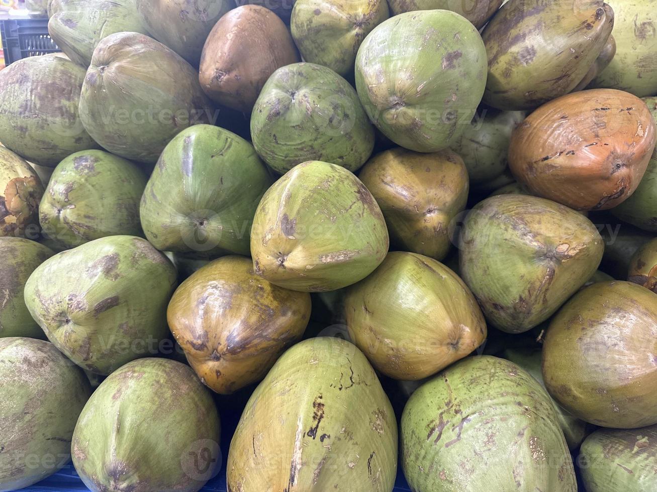 Coconut juice in fruit for health. photo