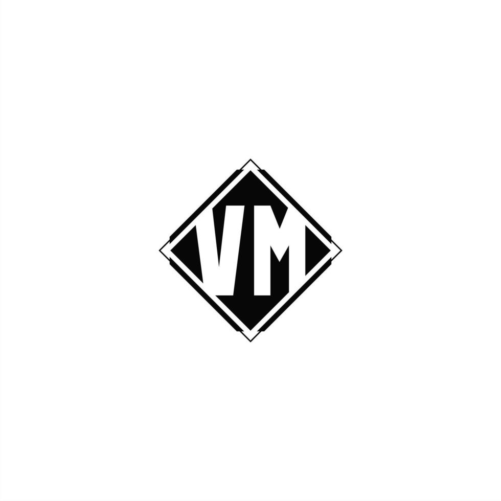 Monogram logo design with diamond square shape vector
