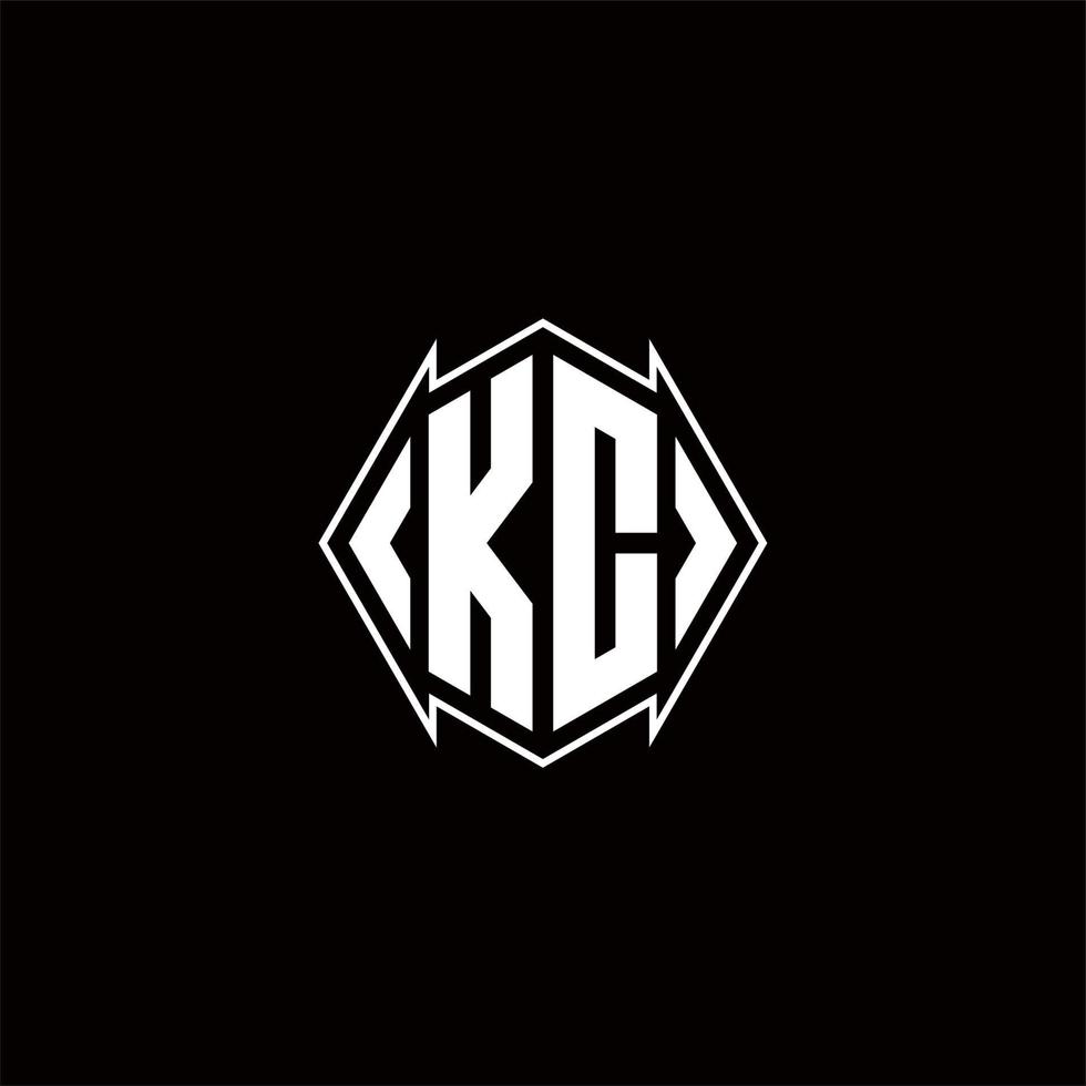 KC Logo monogram with shield shape designs template vector