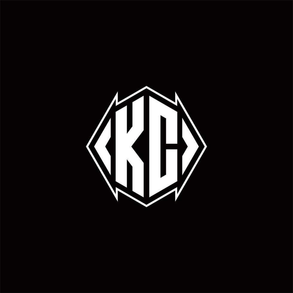 KC Logo monogram with shield shape designs template vector