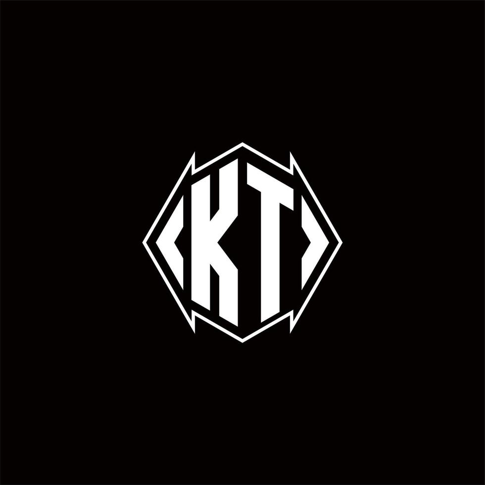 kt logo monograma con proteger forma diseños modelo vector