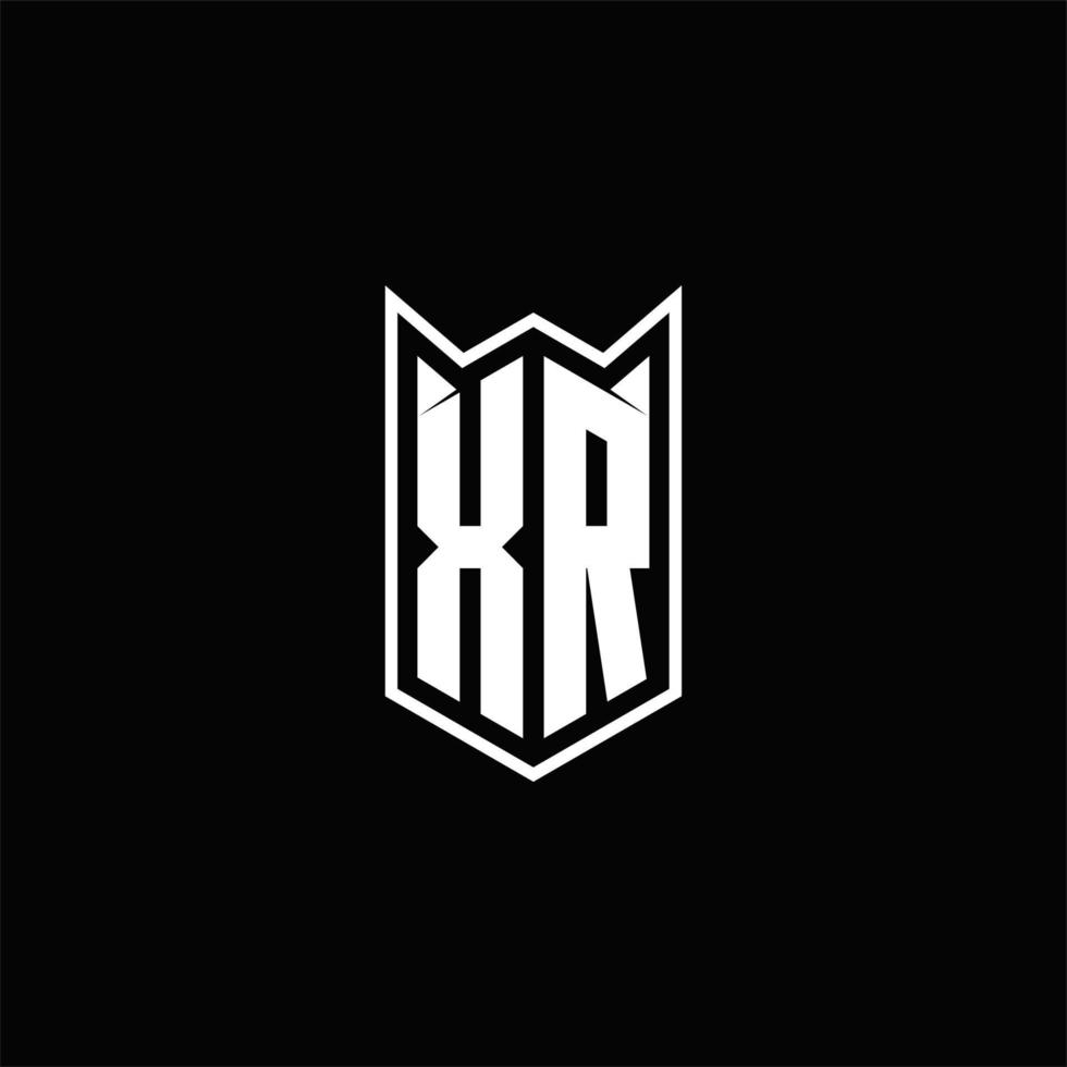 XR Logo monogram with shield shape designs template vector