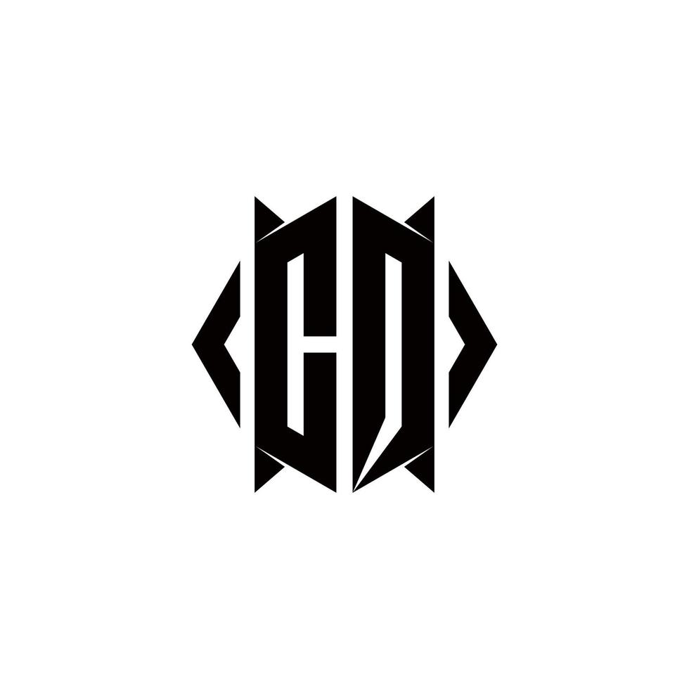 CQ Logo monogram with shield shape designs template vector