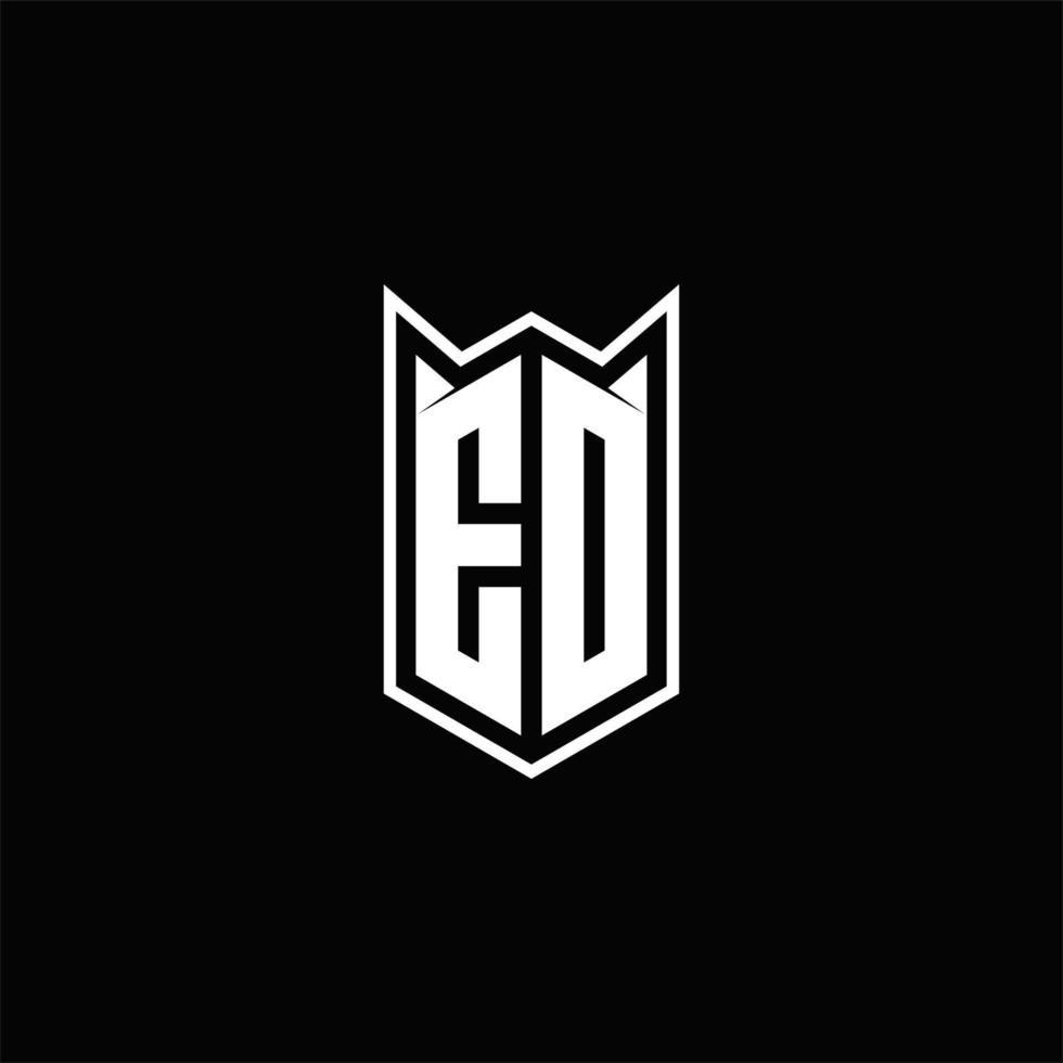 ED Logo monogram with shield shape designs template vector