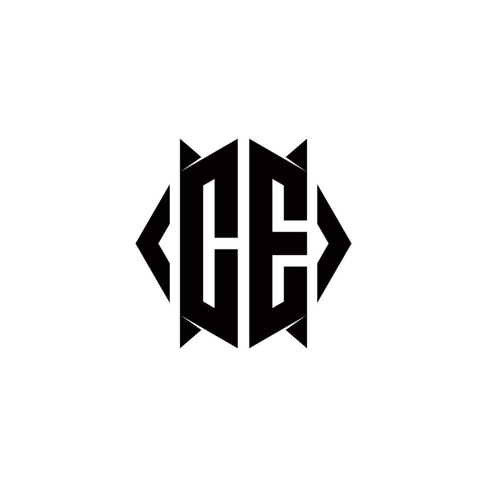 CE Logo monogram with shield shape designs template vector