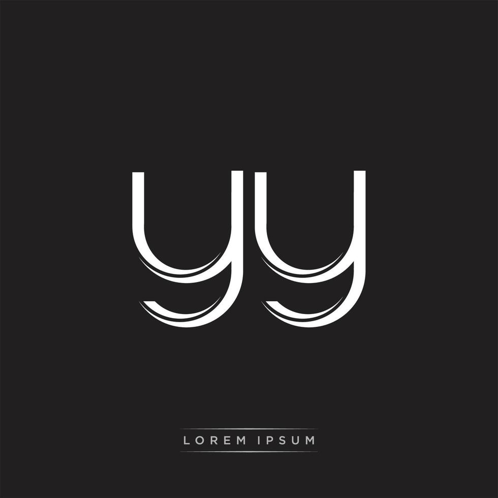 YY Initial Letter Split Lowercase Logo Modern Monogram Template Isolated on Black White vector