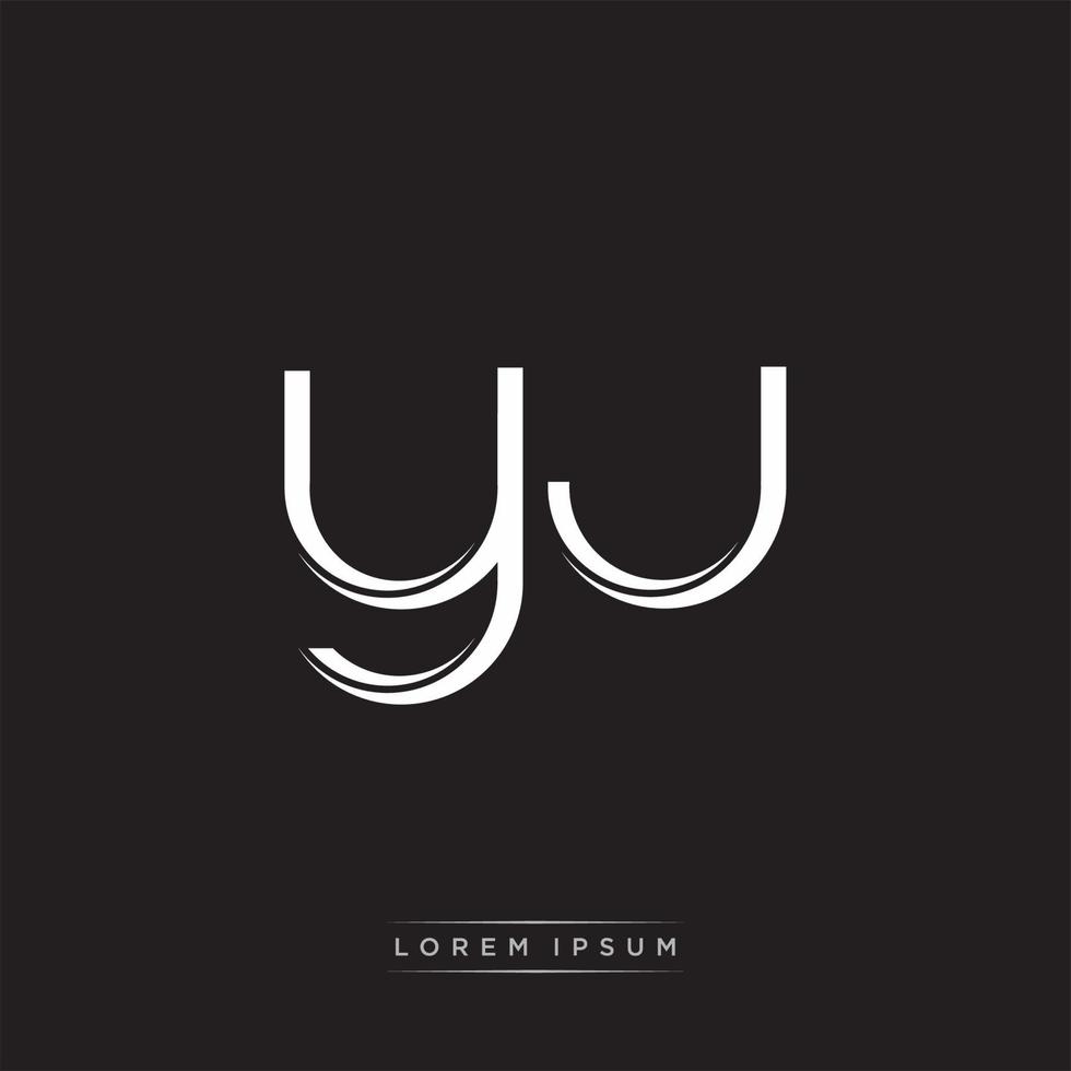 YJ Initial Letter Split Lowercase Logo Modern Monogram Template Isolated on Black White vector