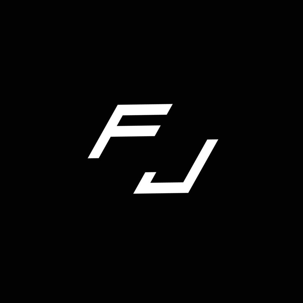 fj logo monograma con arriba a abajo estilo moderno diseño modelo vector