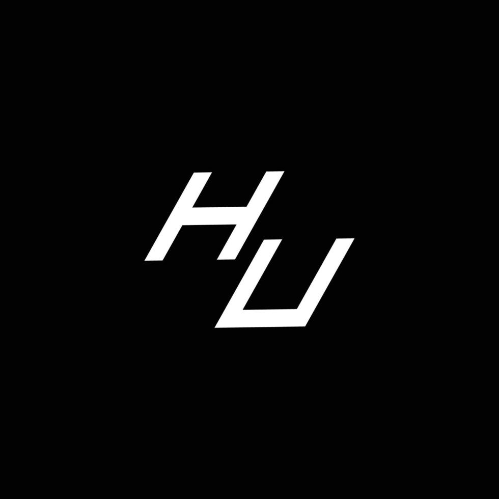 hu logo monograma con arriba a abajo estilo moderno diseño modelo vector