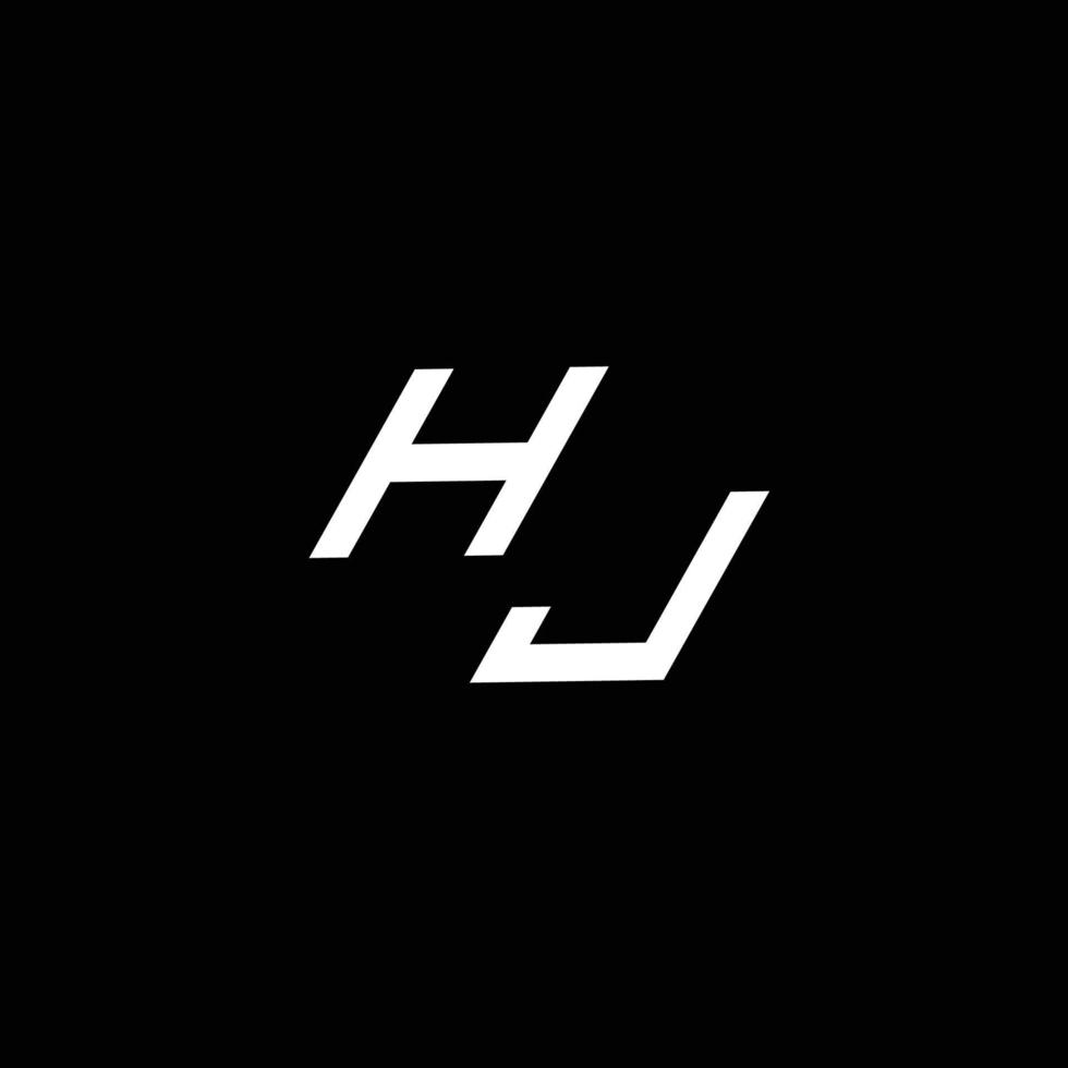 hj logo monograma con arriba a abajo estilo moderno diseño modelo vector