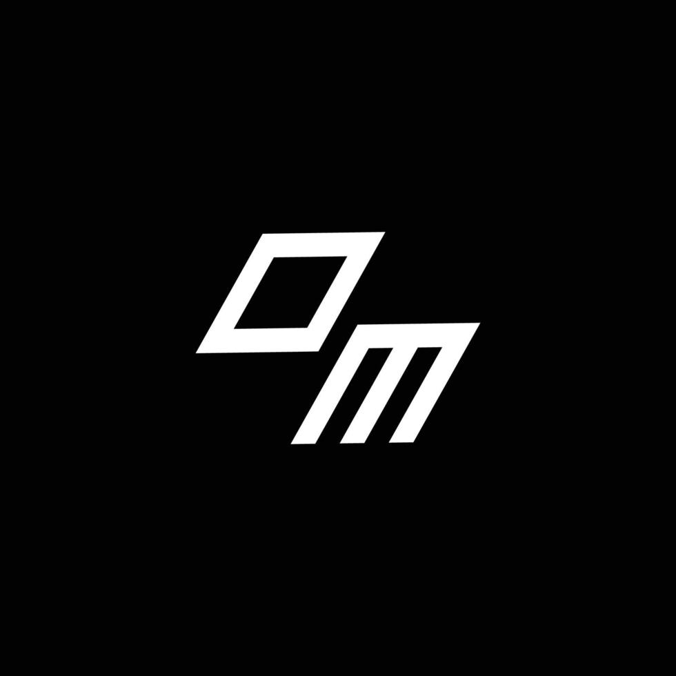 OM logo monogram with up to down style modern design template vector