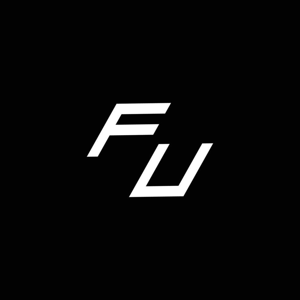 FU logo monogram with up to down style modern design template vector