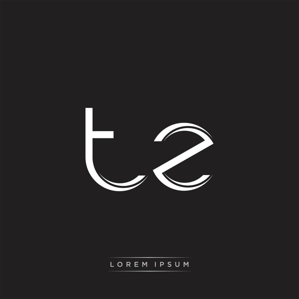 TZ Initial Letter Split Lowercase Logo Modern Monogram Template Isolated on Black White vector