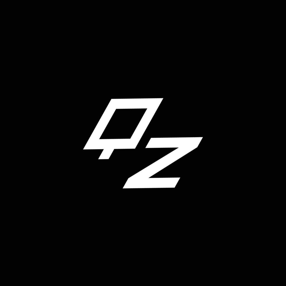 qz logo monograma con arriba a abajo estilo moderno diseño modelo vector